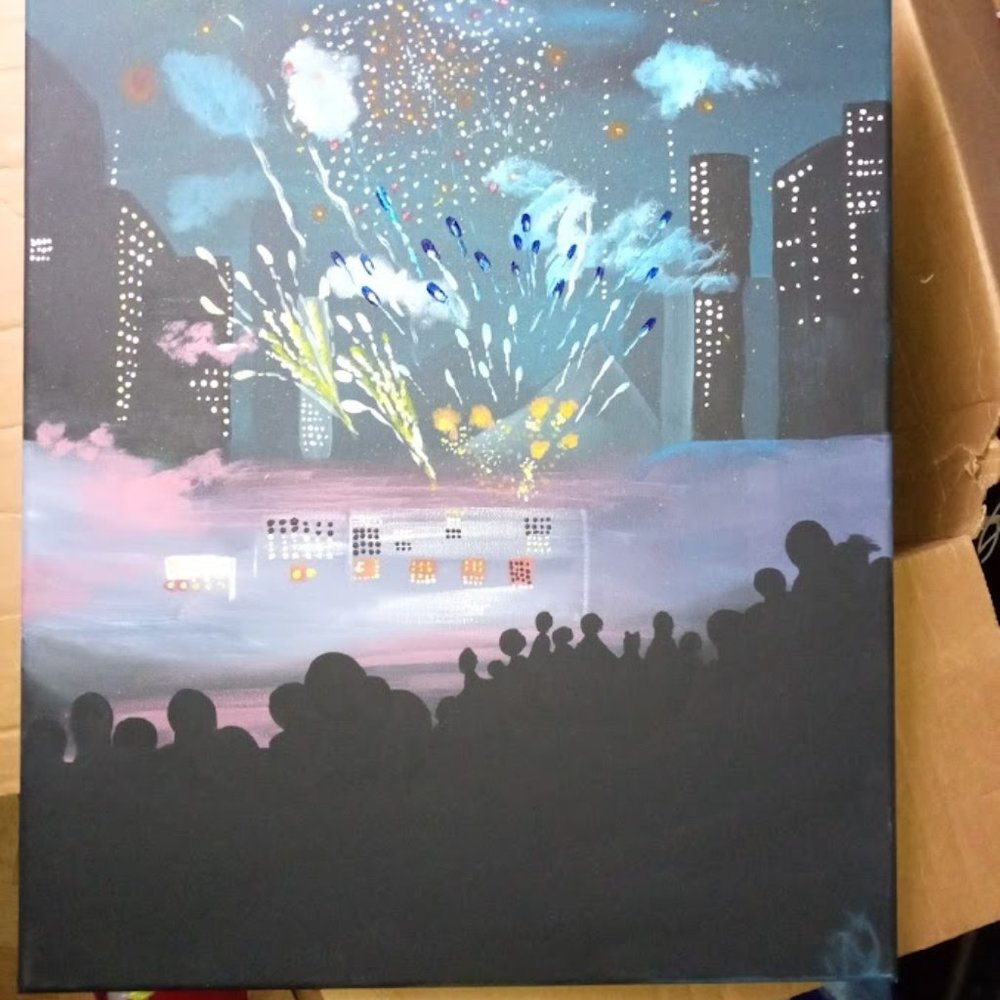 Hand painted ACRYLIC gloss cotted paintings